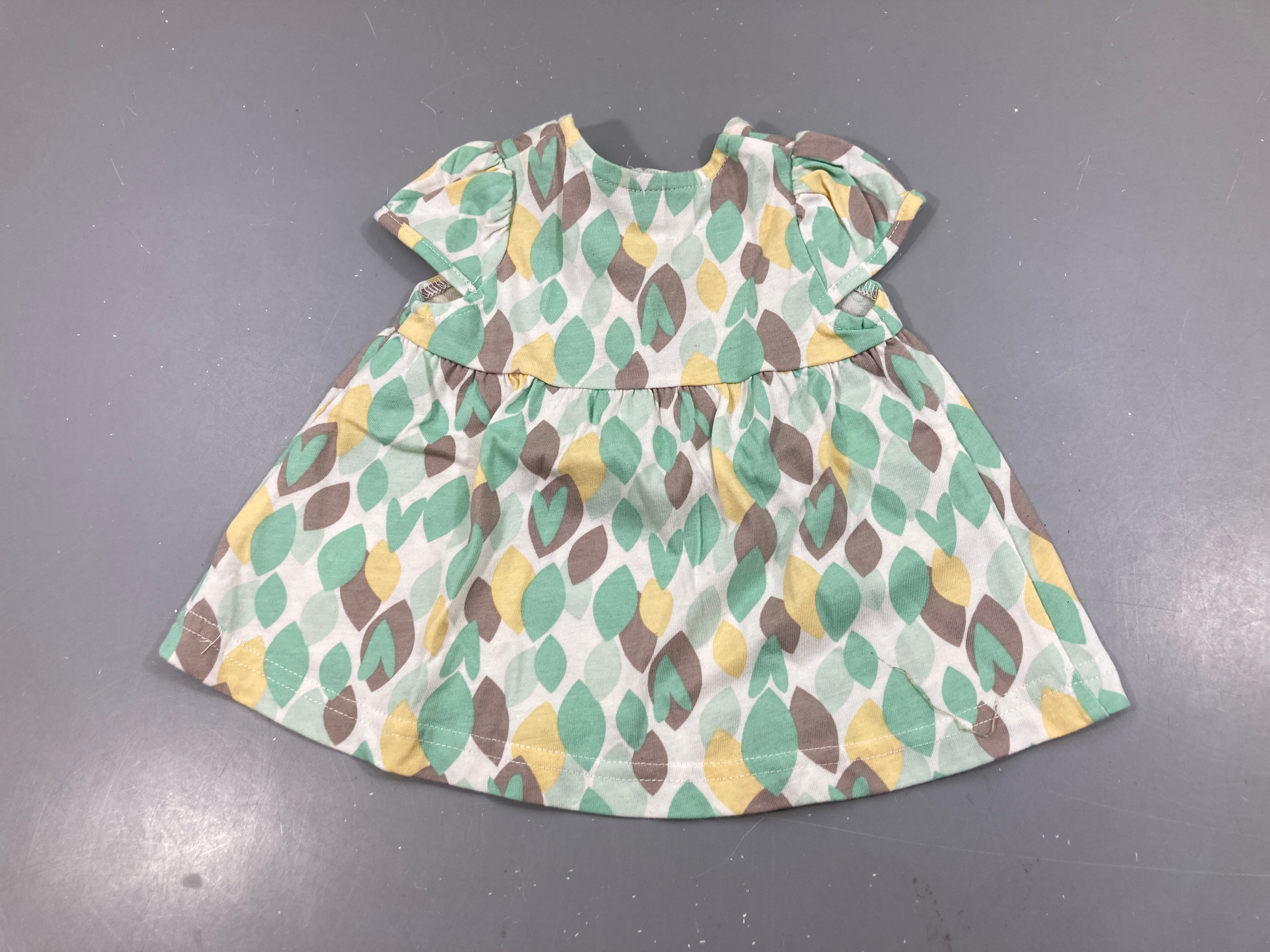 Robe m.c jersey blanc motifs vert-jaune