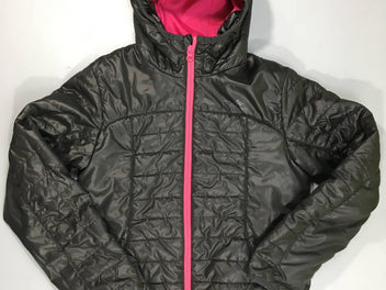 Doudoune extralight noire zip rose Quechua