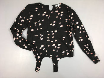 Blouse ml noire étoiles roses/blanchees