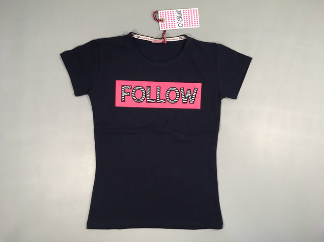 Neuf-T-shirt m.c bleu foncé Follow O'Chill, moins cher chez Petit Kiwi