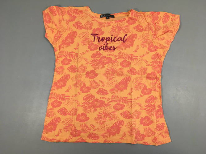 T-shirt m.c orangé Tropical vibes, moins cher chez Petit Kiwi