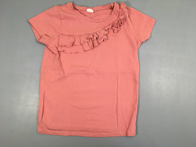 T-shirt m.c vieux rose texturé pois froufrou, moins cher chez Petit Kiwi