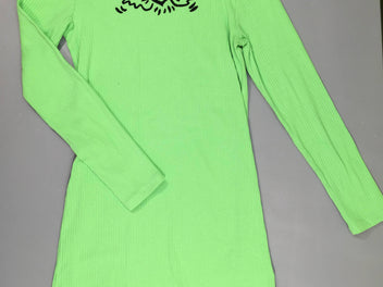 Robe m.l côtelée verte coeur ange Keith Haring