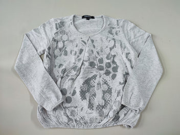 T-shirt m.l gris flammé motifs paillettes