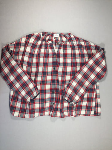 Blouse ml à carreaux bleu/blanc/rouge fil argenté, moins cher chez Petit Kiwi