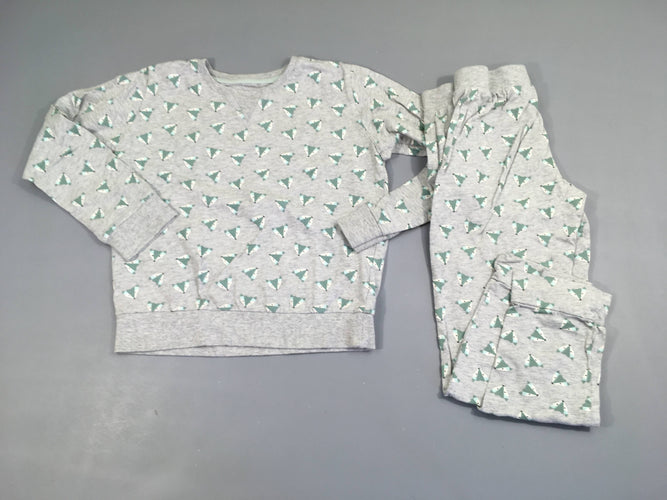 Pyjama 2pcs jersey gris chiné renard, moins cher chez Petit Kiwi