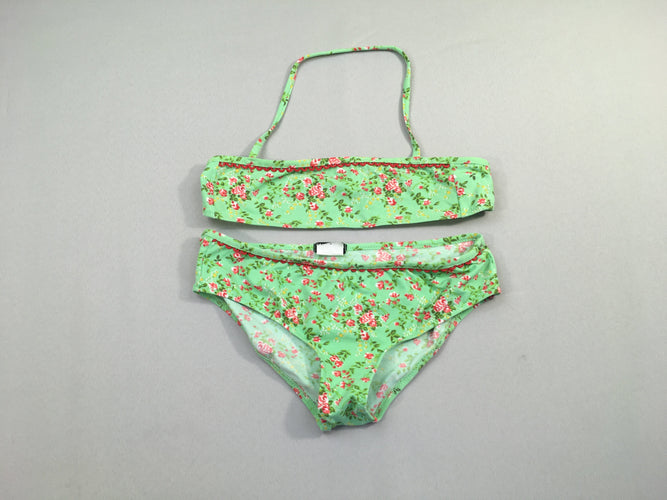 Bikini vert fleurs rose, Calzedonia, moins cher chez Petit Kiwi