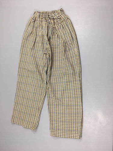 Pantalon coton blanc à carreaux, moins cher chez Petit Kiwi