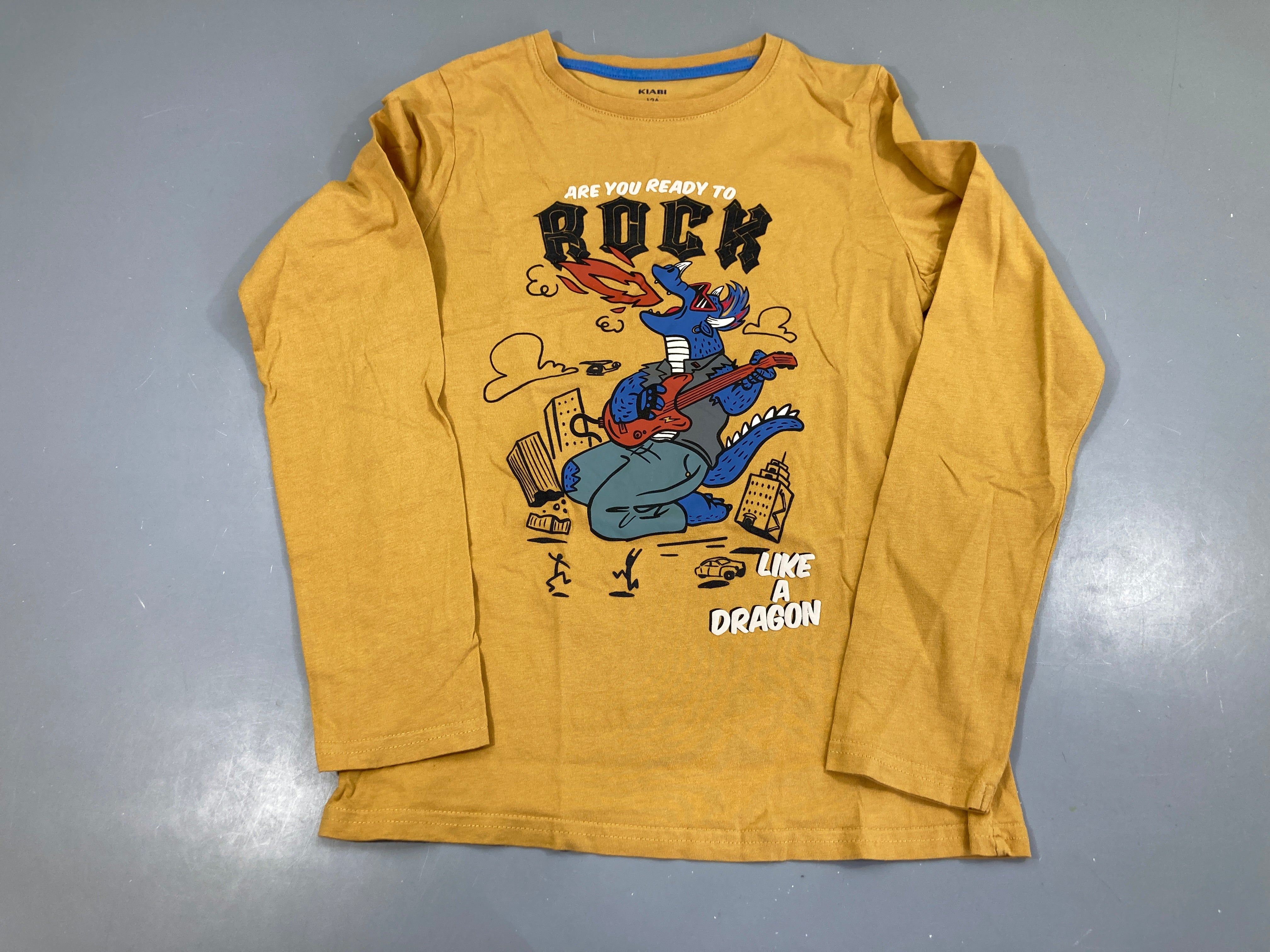 T-shirt m.l moutarde Rock Dino