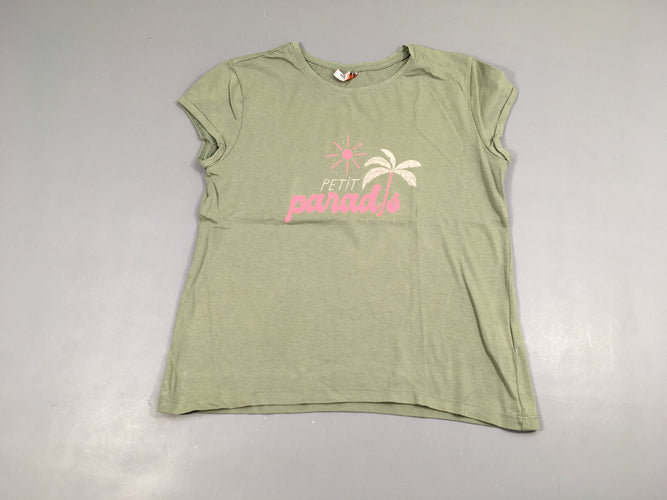 T-shirt m.c vert palmier, moins cher chez Petit Kiwi