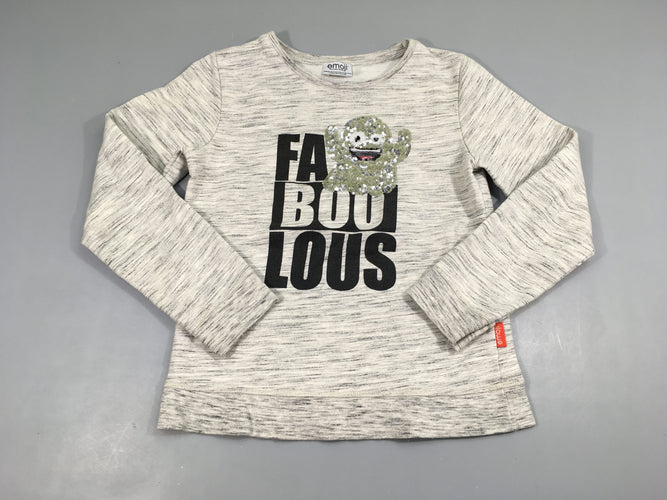 Sweat gris flammé fantome sequins, moins cher chez Petit Kiwi