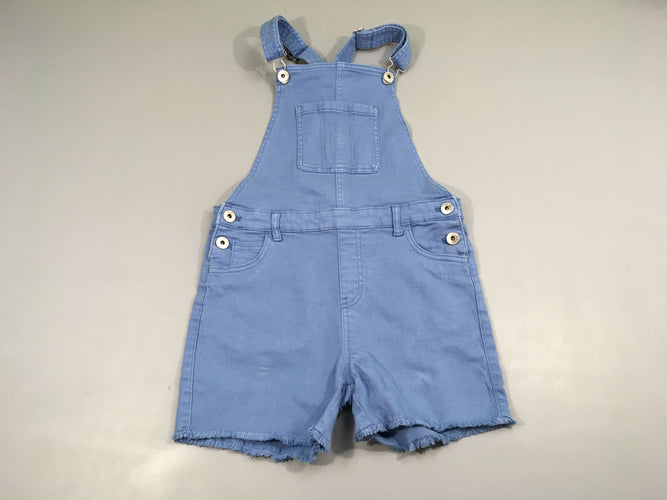 Salopette short toile bleue, moins cher chez Petit Kiwi