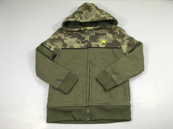 Sweat zippéà capuche vert camouflage dino doublé velours