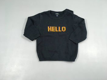 Pull bleu foncé hello