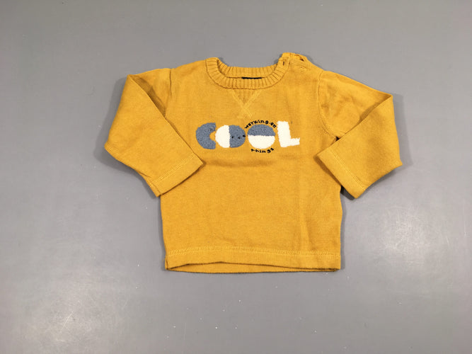 Pull jaune moutare cool, moins cher chez Petit Kiwi