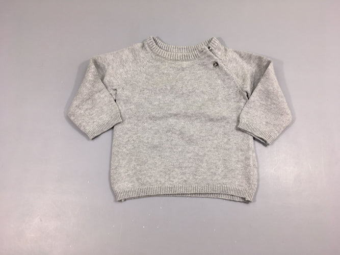 Pull gris chiné, moins cher chez Petit Kiwi