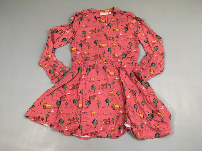 Robe m.l rose chevaux, moins cher chez Petit Kiwi