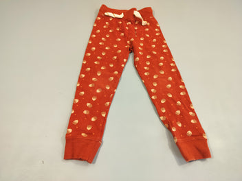 Pantalon taille et chevilles élastiques brun clair motifs  glands