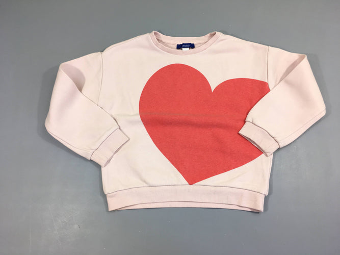 Sweat rose coeur, moins cher chez Petit Kiwi