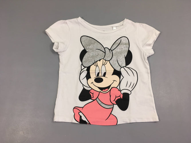 T-shirt m.c blanc Minnie, moins cher chez Petit Kiwi