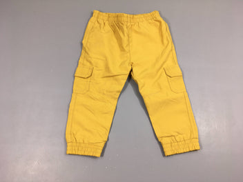 Pantalon cargo taille et chevilles élastiques jaune