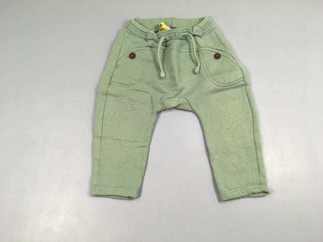 Pantalon molleton kaki clair, bouloché, moins cher chez Petit Kiwi