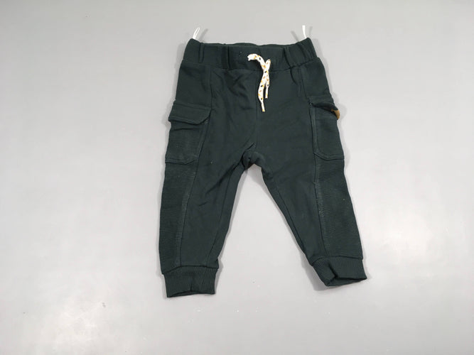 Pantalon  cargo molleton vert foncé, moins cher chez Petit Kiwi