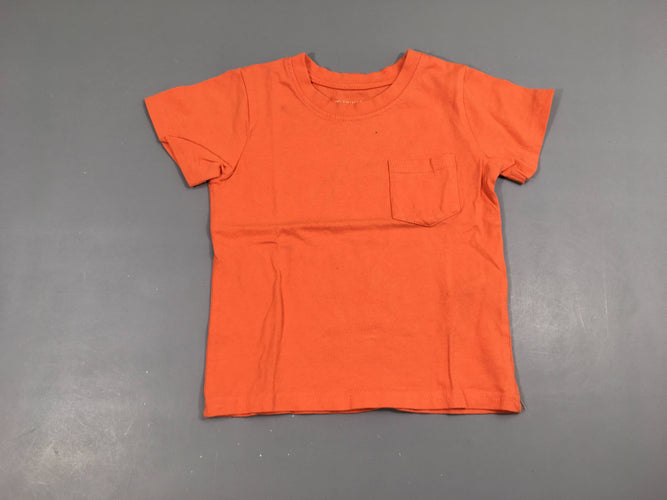 T-shirt m.c orange poche, moins cher chez Petit Kiwi