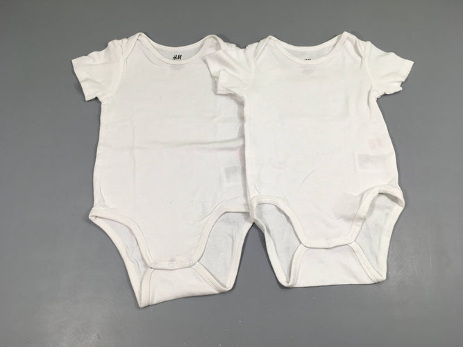 Lot de 2 bodies m.c blanc, moins cher chez Petit Kiwi