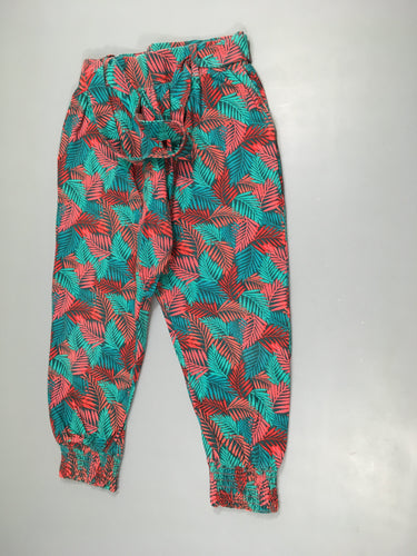 Pantalon 3/4 vert  feuillage rouge et bleu, moins cher chez Petit Kiwi