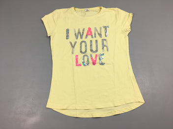 T-shirt m.c jaune pâle I want sequins 100%coton