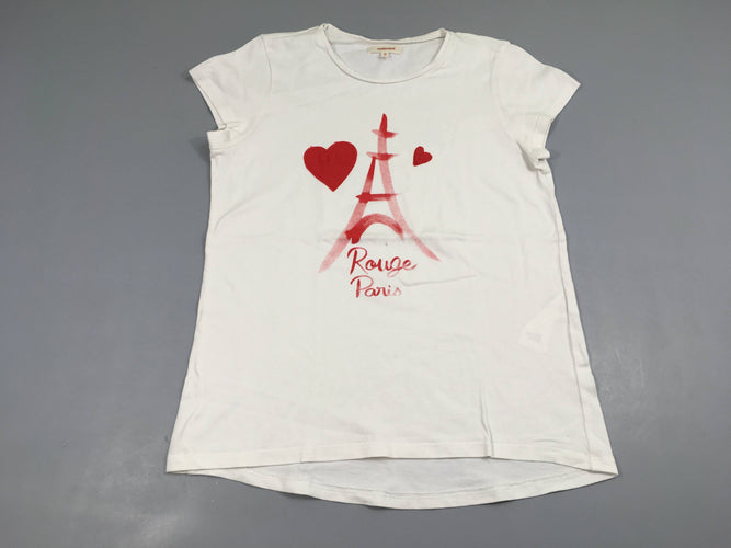 T-shirt m.c blanc Love Paris, moins cher chez Petit Kiwi