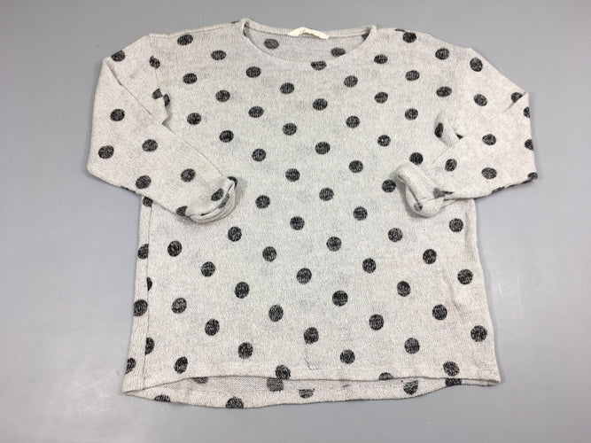 Pull fin gris pois noirs, moins cher chez Petit Kiwi