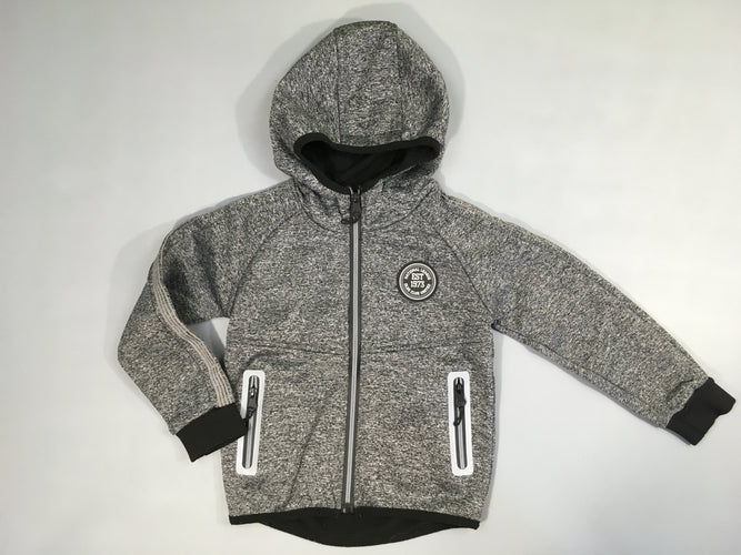 Sweat zippé à capuche gris chiné 1973-Doublure intérieur boulochée, moins cher chez Petit Kiwi