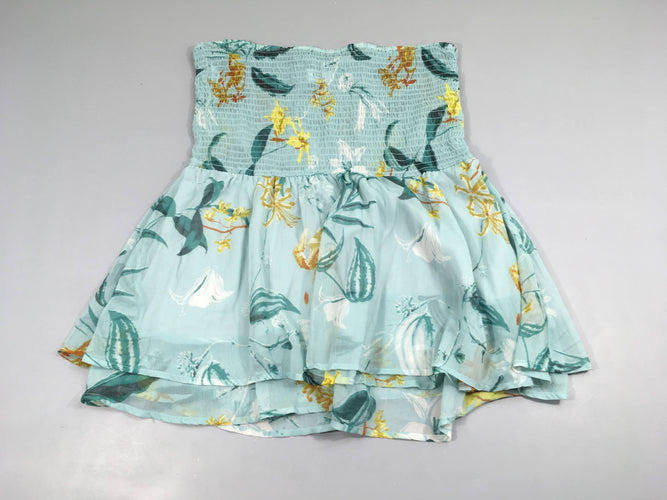 Jupe voile bleu fleurs, moins cher chez Petit Kiwi