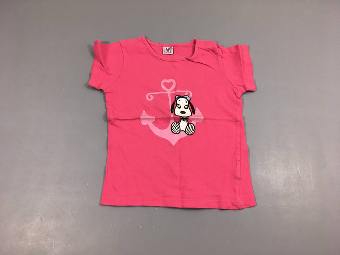 T-shirt m.c rose snoopy encre, moins cher chez Petit Kiwi