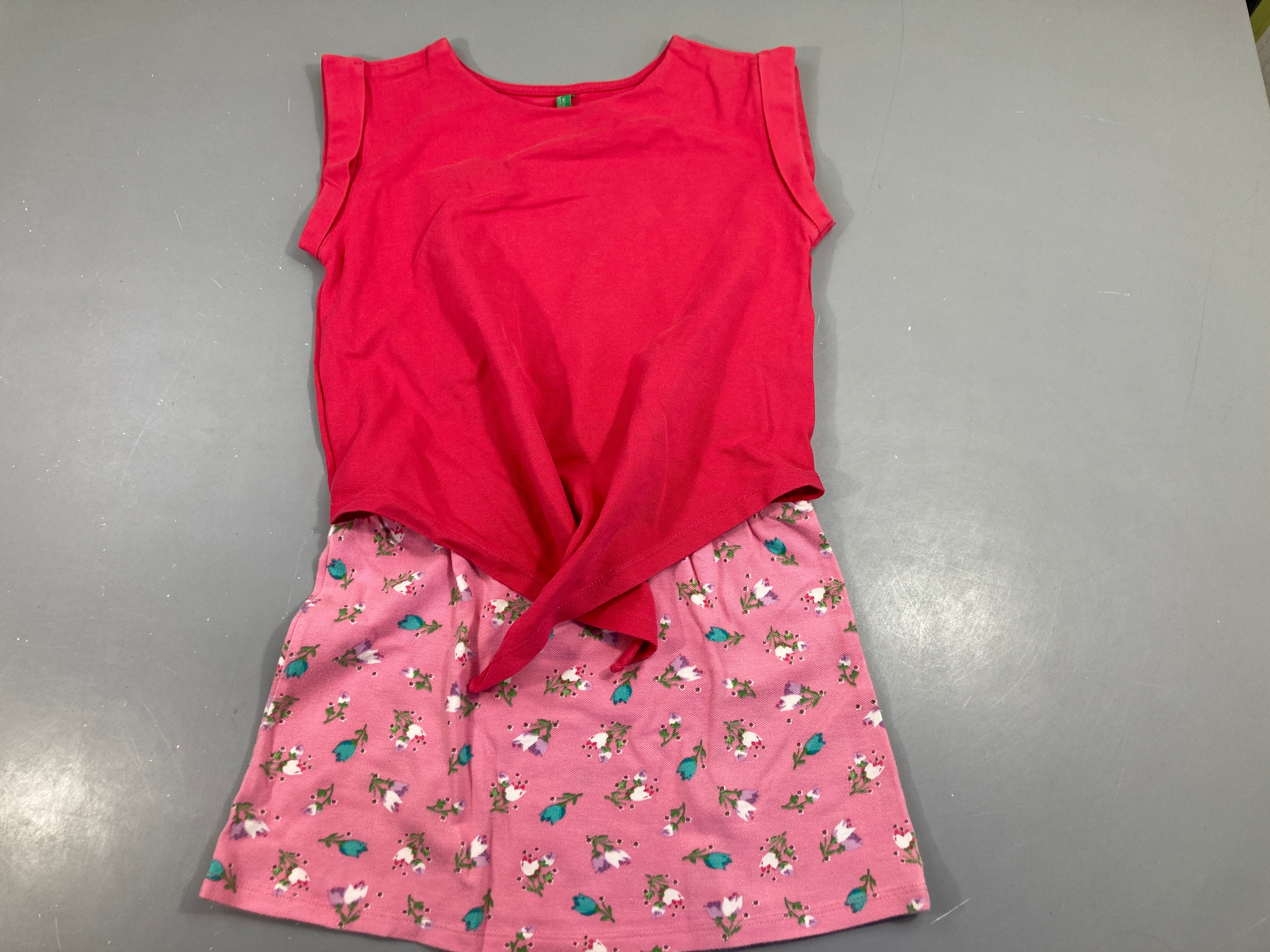 Robe s.m rose vif bas rose à fleurs, taille estimée