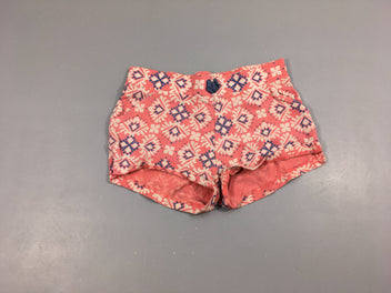 Short jersey rose motifs bleu/blanc