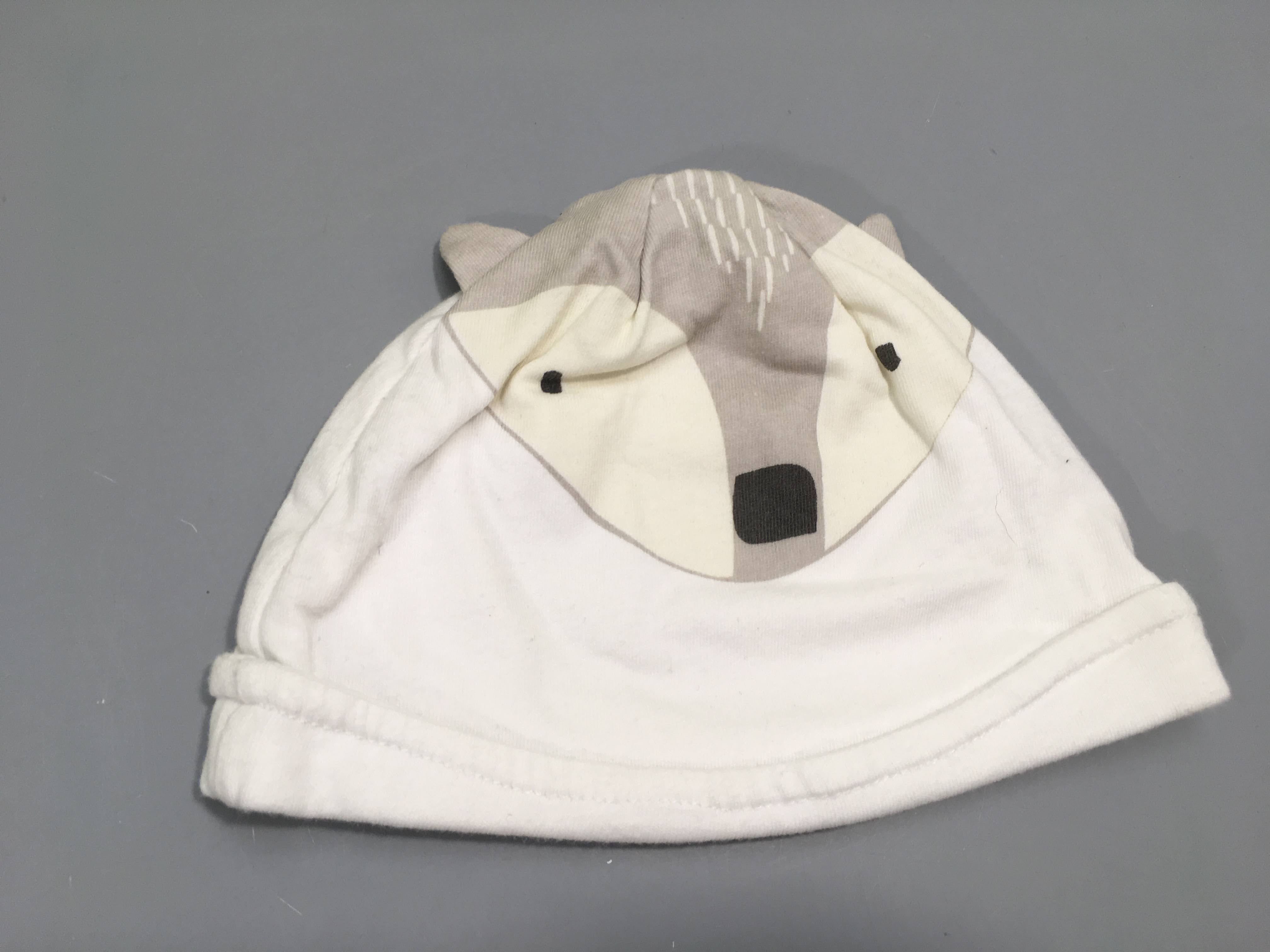 Bonnet jersey blanc renard, 44cm