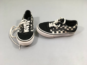 Baskets basses damiers noires à lacets Vans, 28