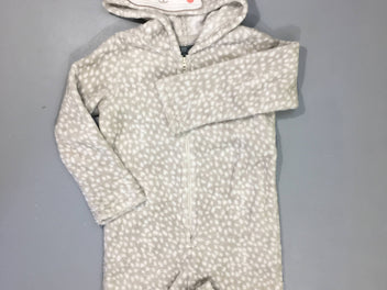 Surpyjama velours beige blanc animal