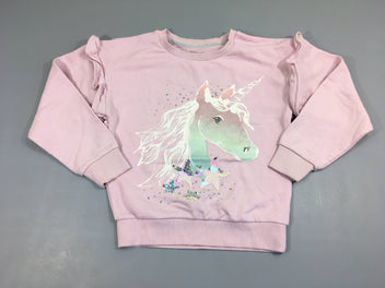 Sweat lavande licorne strass, bouloché