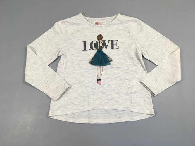 T-shirt m.l gris chiné Lov tulle, moins cher chez Petit Kiwi