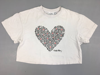 T-shirt m.c cropped blanc coeur XS