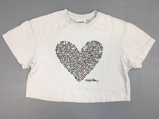 T-shirt m.c cropped blanc coeur XS, moins cher chez Petit Kiwi