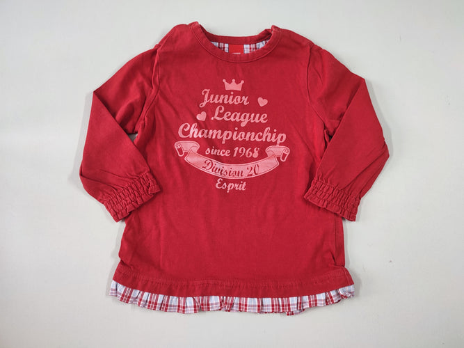 T-shirt m.l rouge "Junior league championship", moins cher chez Petit Kiwi