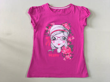 T-shirt m.c rose fille lunettes 