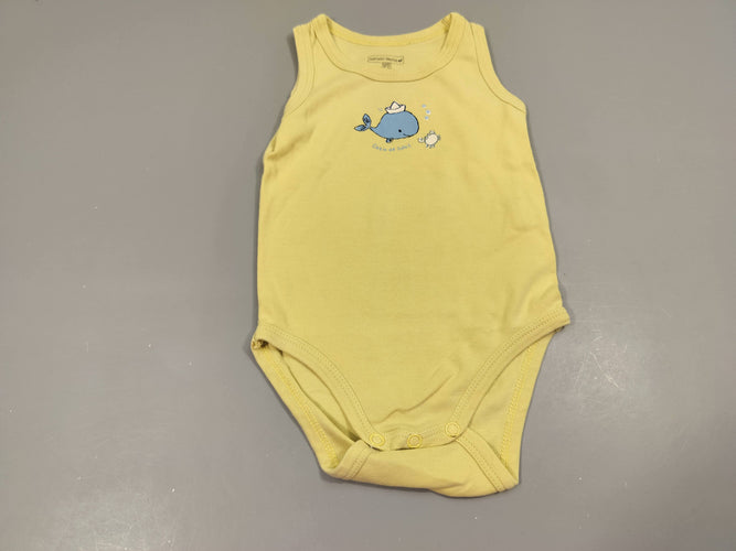 Body s.m jaune , balaine " grain de soleil" 100% coton, moins cher chez Petit Kiwi