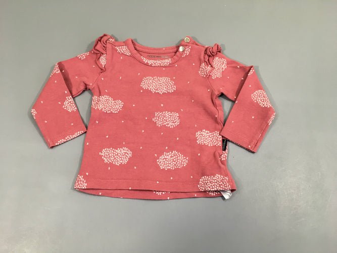 T-shirt m.l rose nuages froufrous, moins cher chez Petit Kiwi