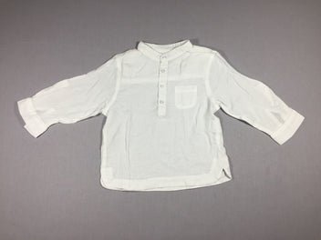 Chemise blanche coton léger - col mao